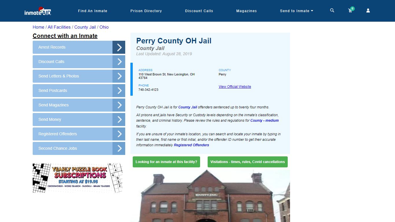 Perry County OH Jail - Inmate Locator - New Lexington, OH